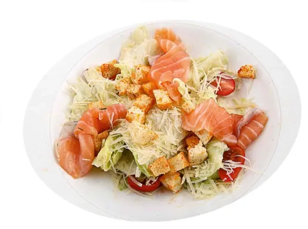 Цезарь с семгой салат