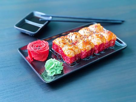 Запеченный с гребешком