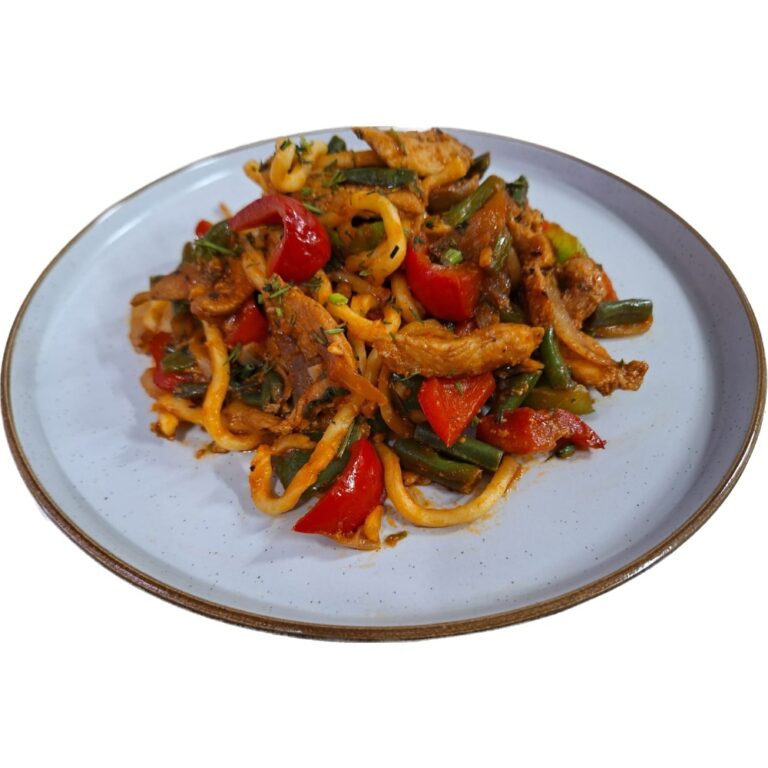 Лагман жаренный с курицей
