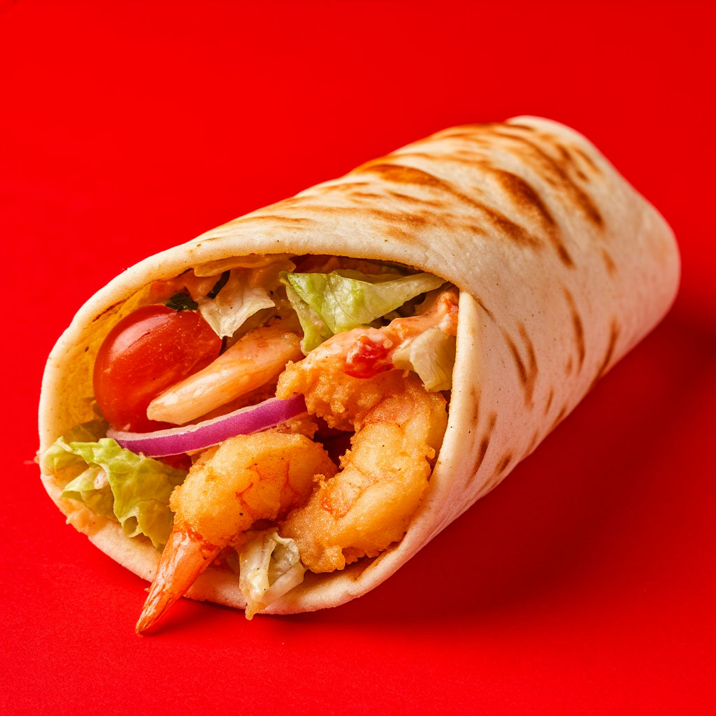 Ролл в лаваше с креветкой