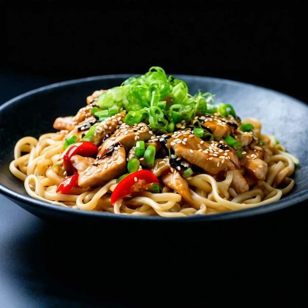 Wok с курицей и овощами в соусе терияки