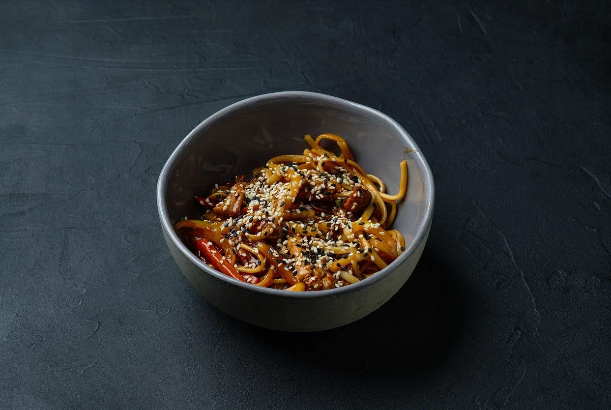 Лапша фунчоза с морепродуктами