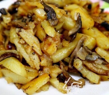 Жаренный картофель с грибами