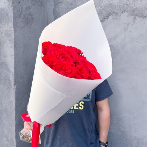 Букет из красных роз 15 шт Эквадор