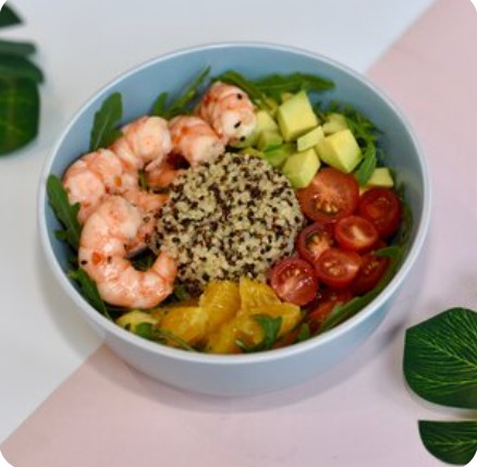 Боул Fitness с киноа и креветками