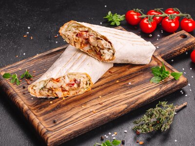 Шаурма со свининой и сыром