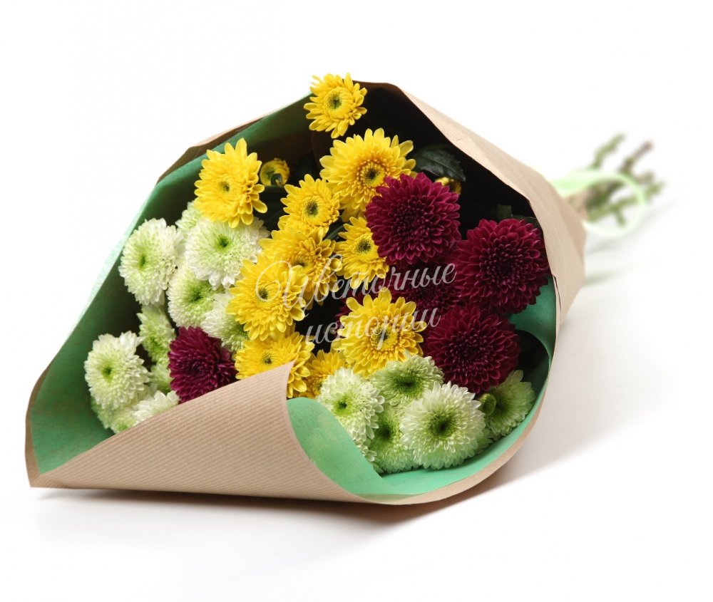 Букет с хризантемами «Яркие мечты»