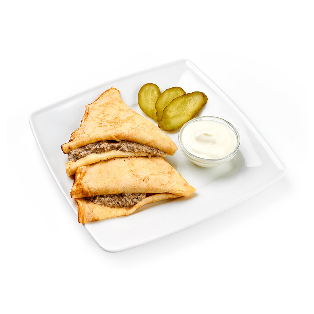 Блинчики с томленым мясом