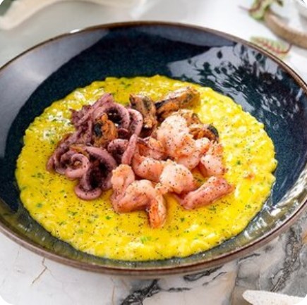 Ризотто с шафраном и морепродуктами