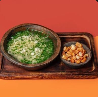 Куриная лапша с сухариками