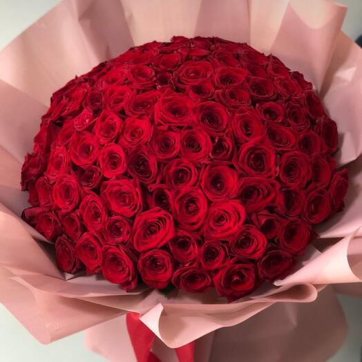 Букет из красных роз 101 шт