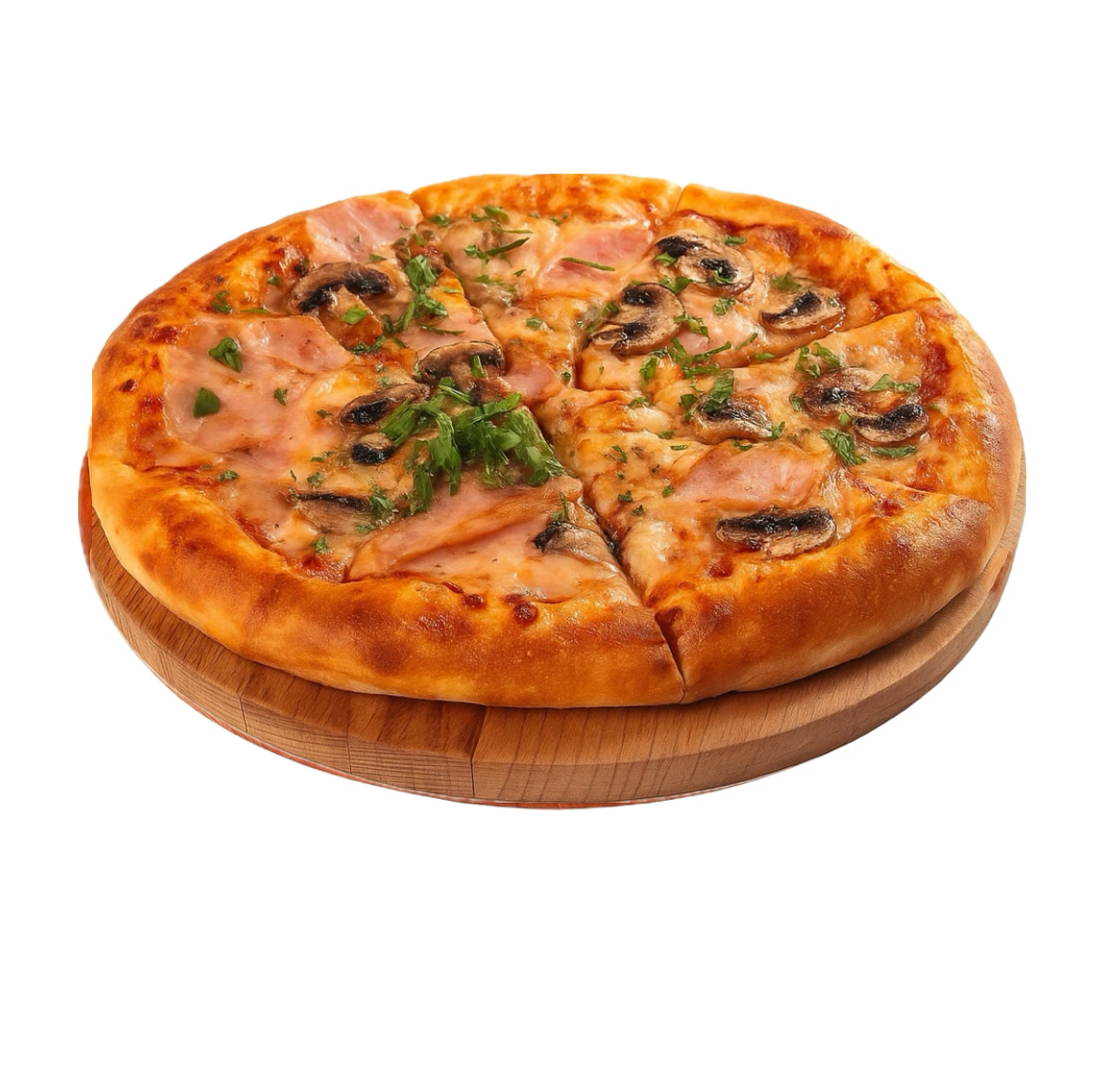 Ветчина и грибы 40см пышное тесто