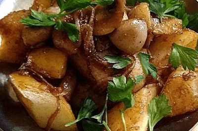 Картофель с грибами по-деревенски