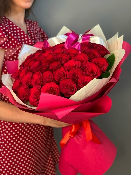 51 красная роза Кения