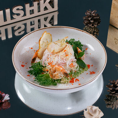 Салат из снежного краба и креветок