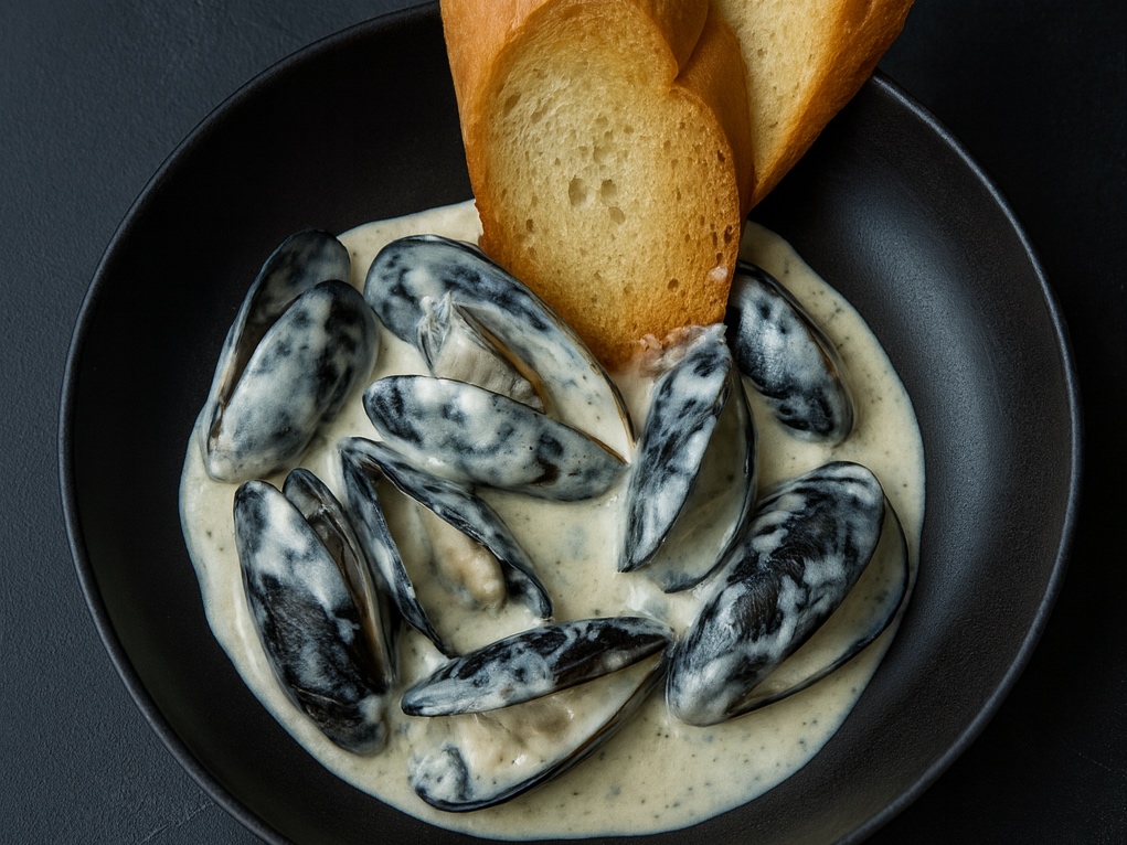 Мидии в соусе Дор-блю