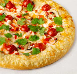 Том ям с креветками на пышном тесте 25 см