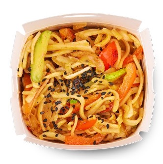 Лапша с лососем