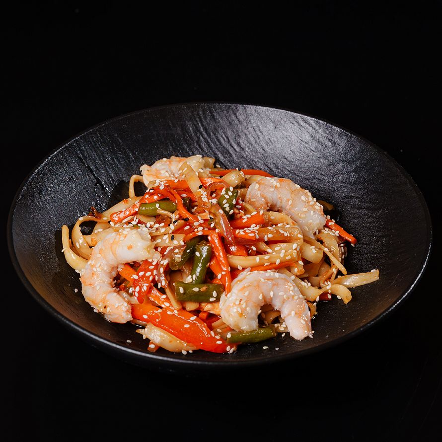 WOK-лапша с креветками