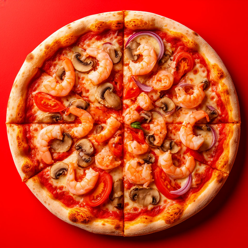 Пицца Том-ям с морепродуктами 25 см