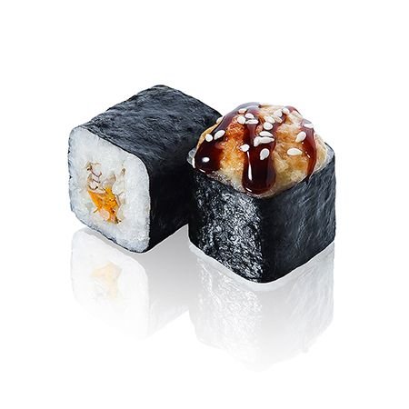 Запечённый ролл с мидиями (Моцарелла и унаги)