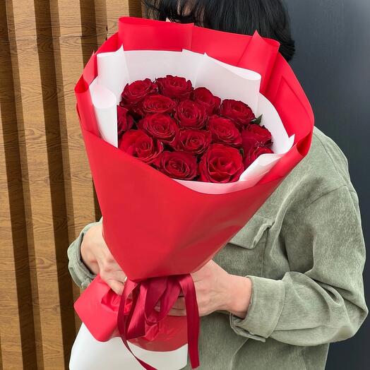 15 роз букет милый