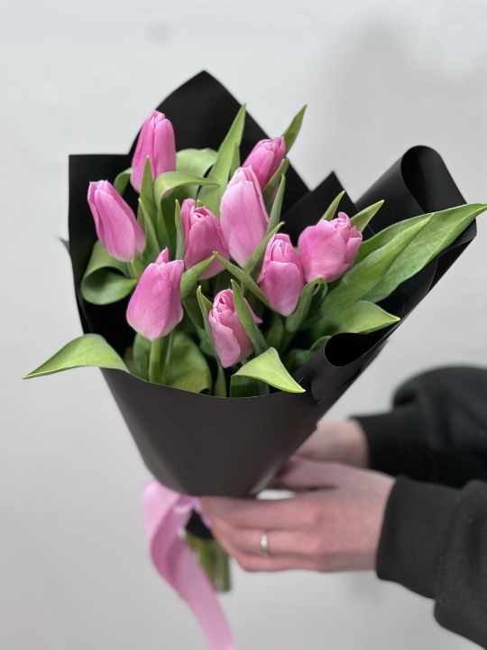 Букет с тюльпнами «Розовая пантера»