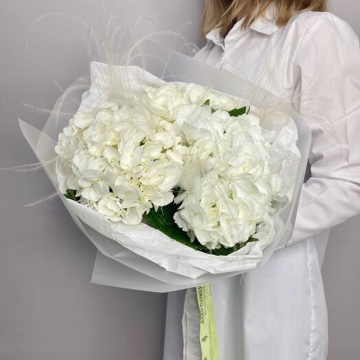 Букет из белых гортензий