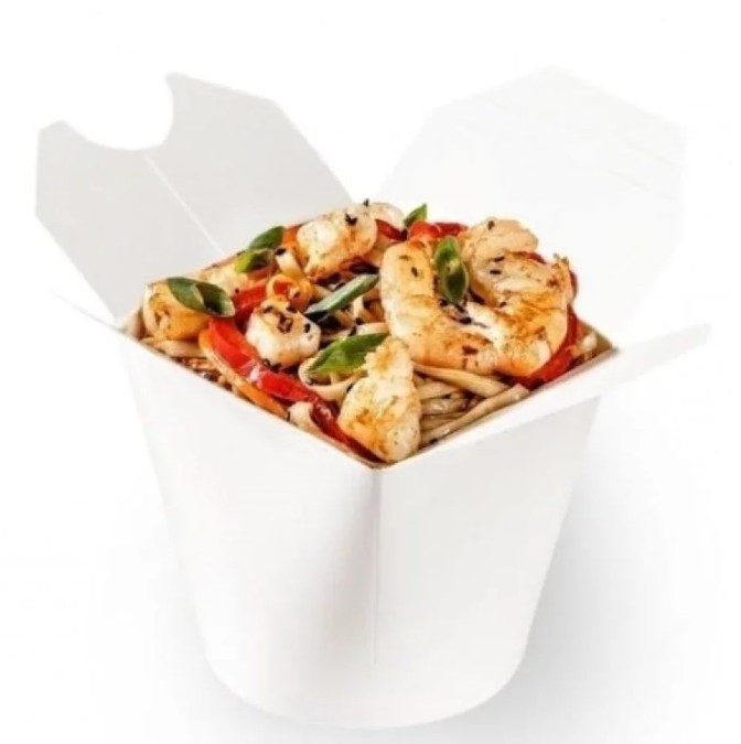 Вок Удон с креветками в Устричном соусе