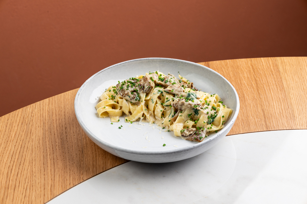 Фетучини с белыми грибами