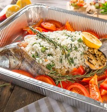 Банкет-бокс с судаком и овощами