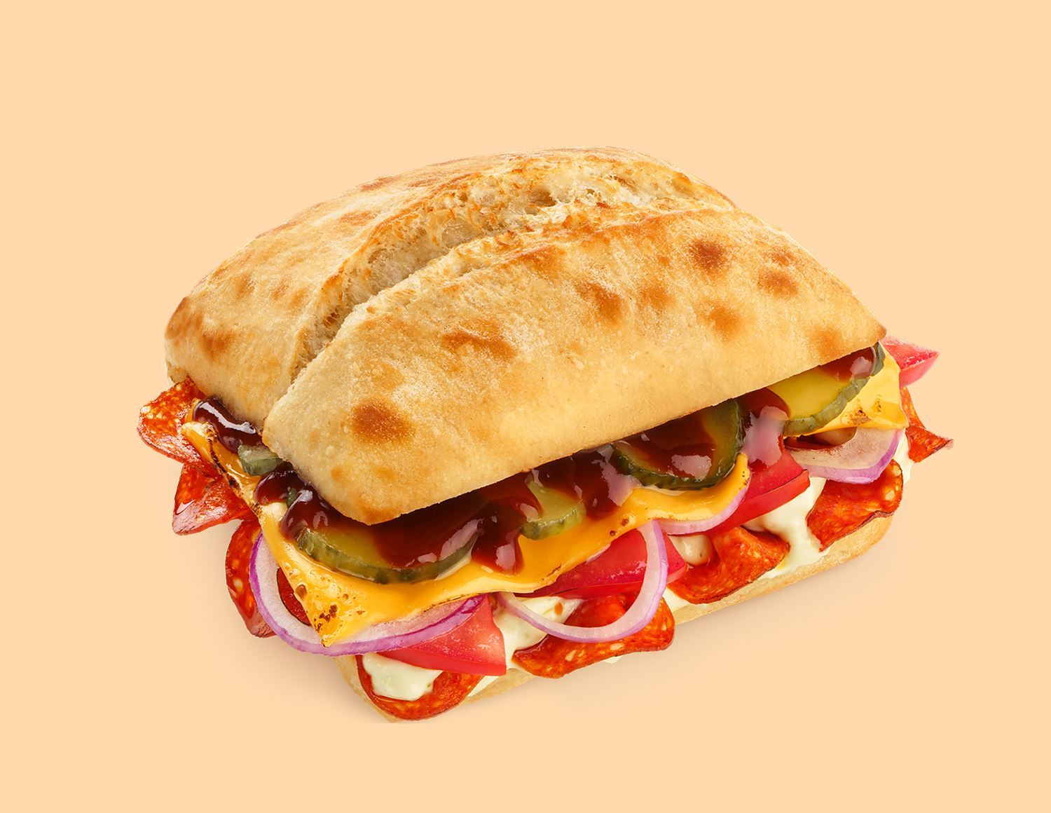 Чиабатта с пепперони из печи