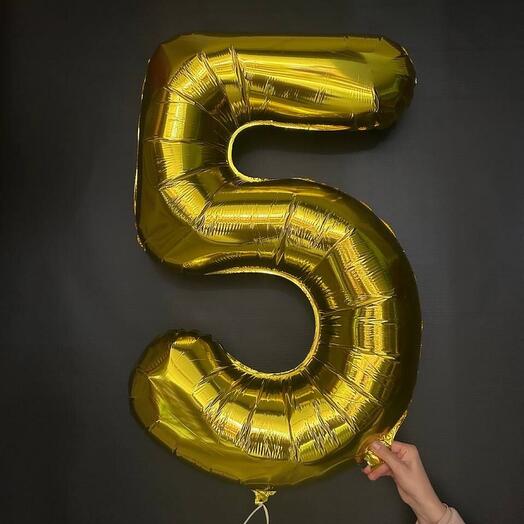 Фольгированный шар Цифра 5