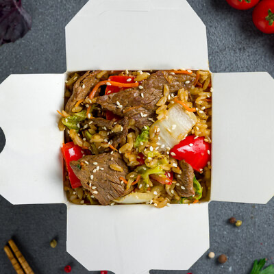 Рис с говядиной и с овощами