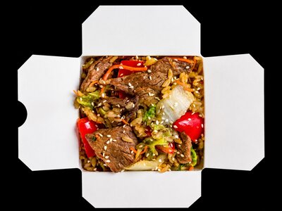 Рис с говядиной и овощами