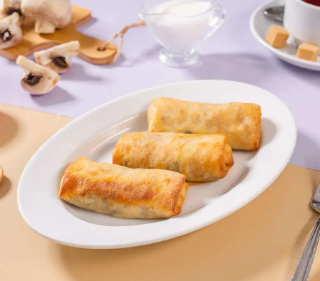 Блинчики с мясом и грибами со сливочным сыром