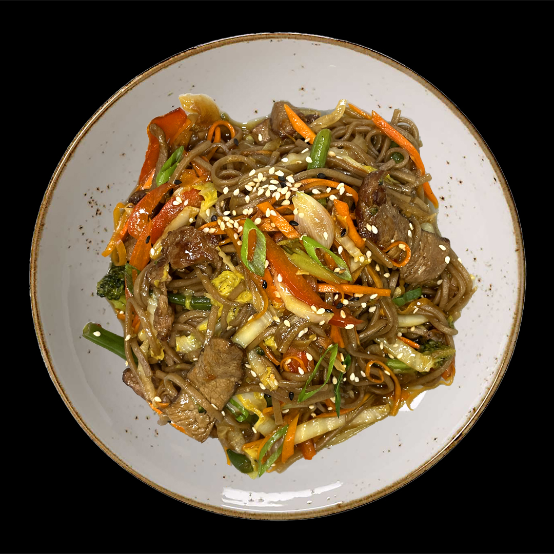 Wok с говядиной гречневая