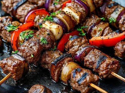 Свинина на гриле с картофелем 