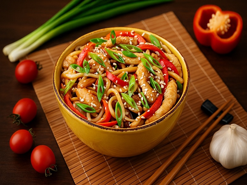 Удон с курицей