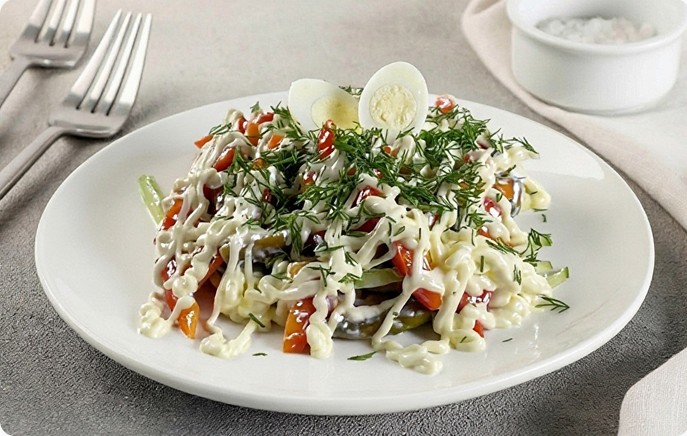 Салат с копчёной курицей