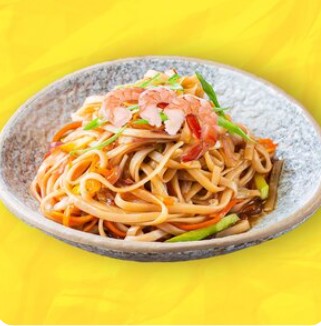 Удон с морепродуктами и овощами