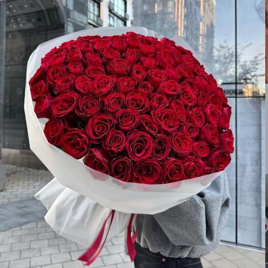 101 Роза красная букет классика