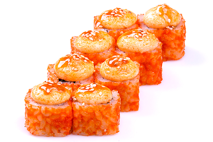 Запеченный ролл Сяке эби аций 8 шт.