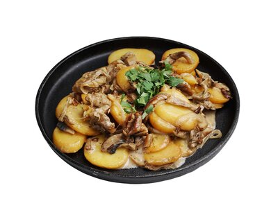 Жаркое с грибами в сливочном соусе