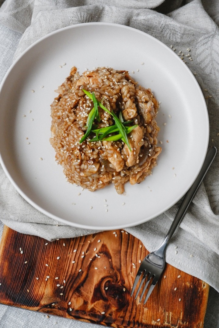 Рис с курицей и шампиньонами