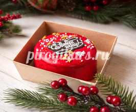 Бенто-торт брауни с карамелью (с Новым годом)