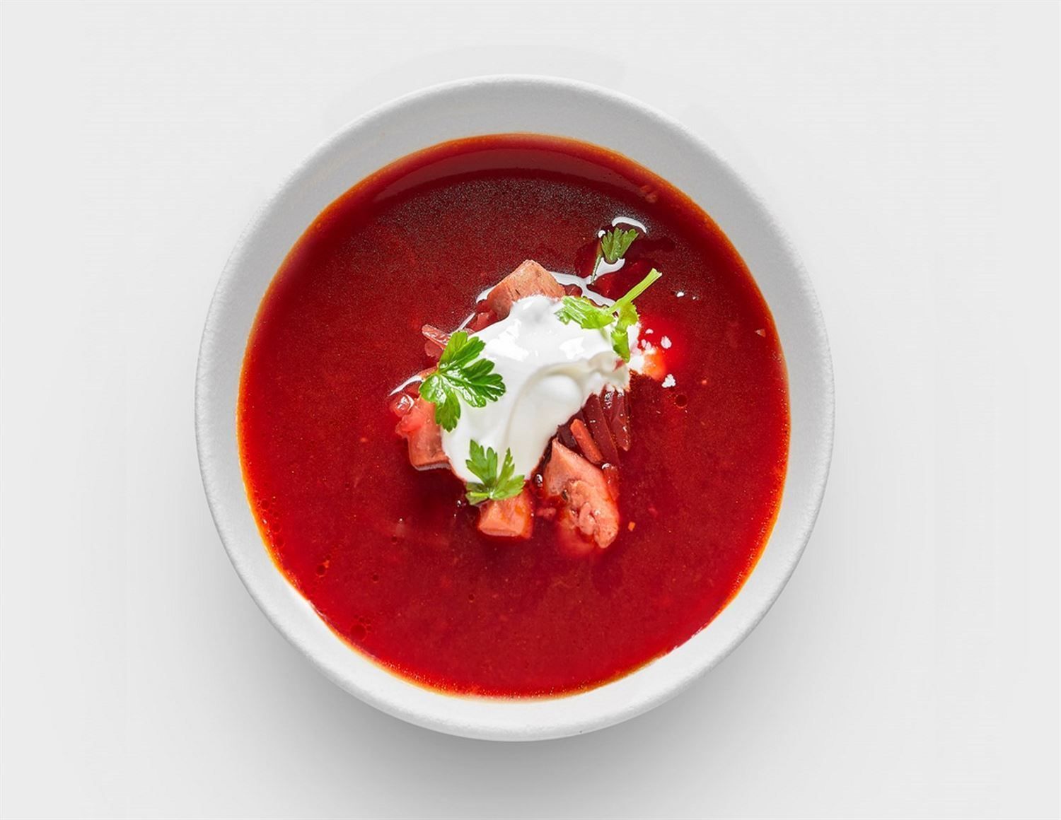 Борщ с курицей и сметаной