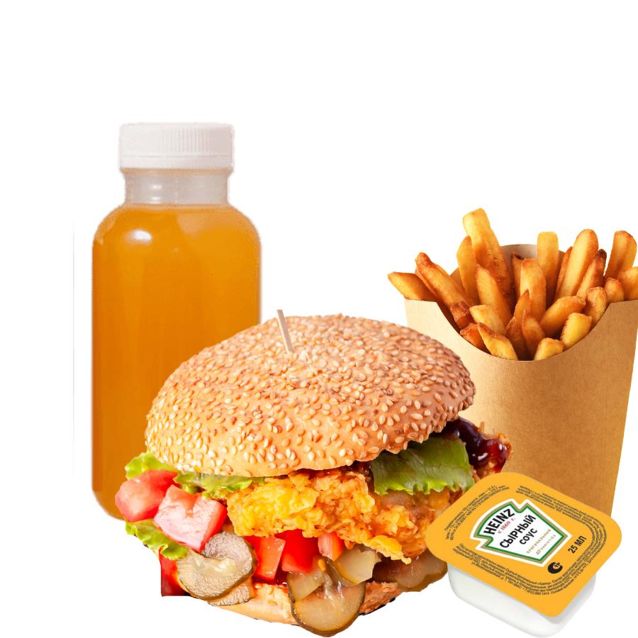 Барбекю бургер комбо