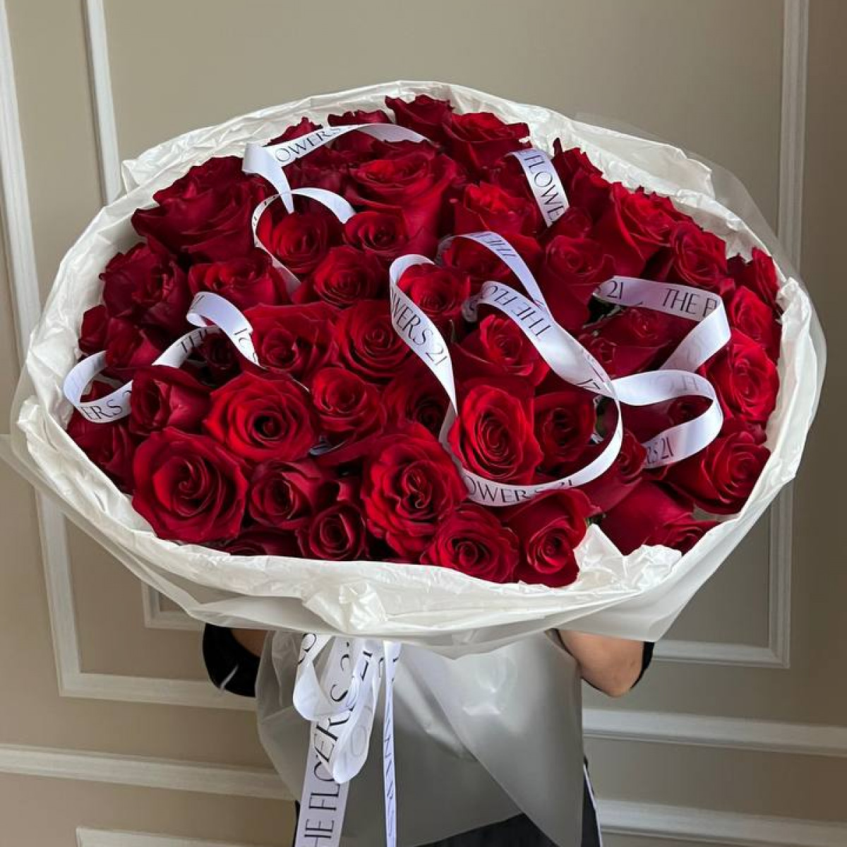 Моно букет из 51 красной эквадорской розы