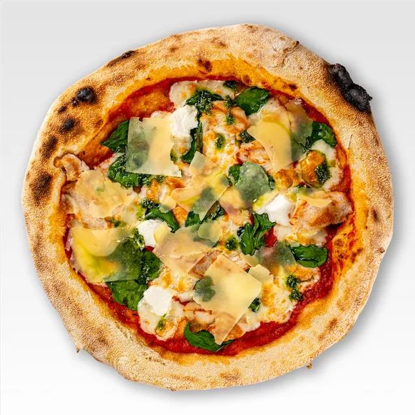 Пицца с индейкой, сыром рикотта и базиликом 22 см